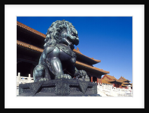 Guardian Lion at Forbidden City on Tiananmen Square, Imperial Palace, Beijing, Dongcheng District, China by Anonymous