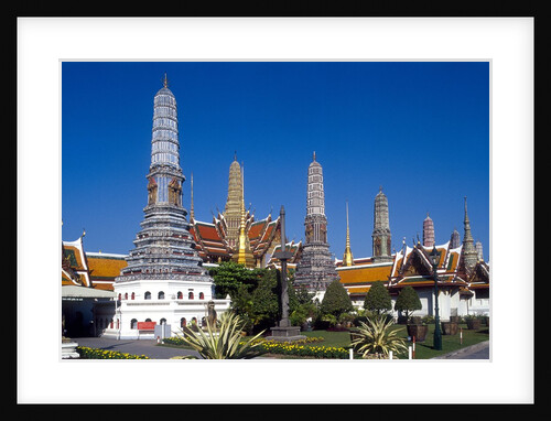 View of Wat Phra Kaeo, Grand Palace, Bangkok, Thailand by Anonymous