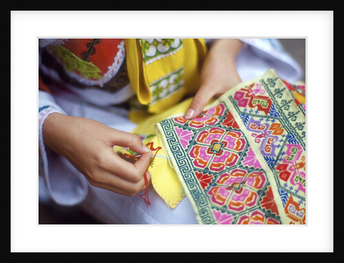 Girl weaving Nax, China by Anonymous