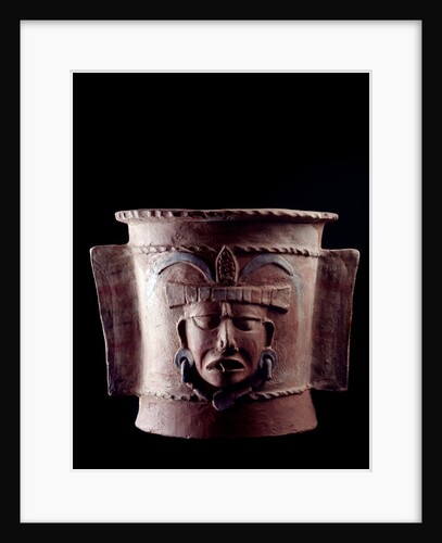 Funeral urn decorated with a human face by Anonymous