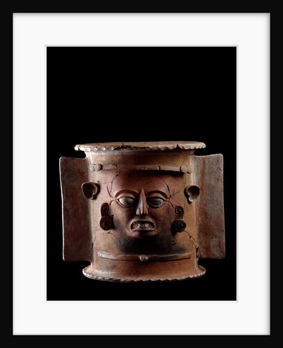 Funeral urn depicting a human face by Anonymous