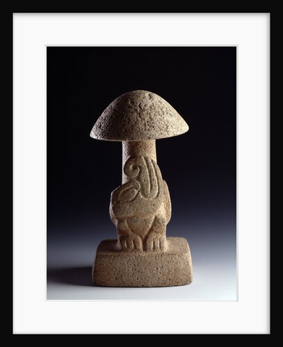 Mushroom sculpture with a stylized snake by Anonymous