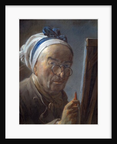 Self Portrait with an Easel by Jean-Baptiste-Simeon Chardin