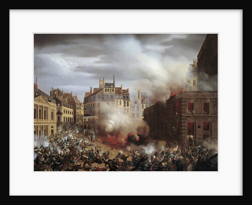 The Burning of the Chateau d'Eau at the Palais-Royal, 1848 by Eugene Henri Adolphe Hagnauer