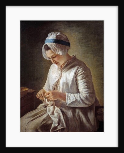 The Seamstress or Young Woman Working by Francoise Duparc