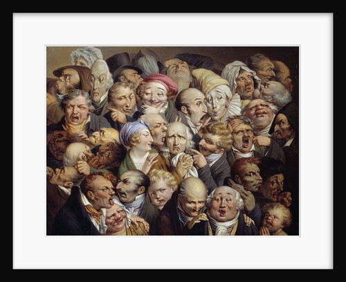 Reunion of 35 facial expressions by Louis Leopold Boilly