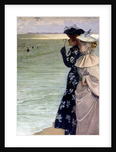 Bath time at the seaside by Ernest Ange Duez
