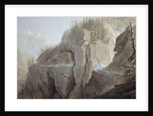 The French army forcing the enemy to leave the fortified defile by Giuseppe Pietro Bagetti