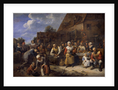 A village banquet by Gillis Van Tilborgh
