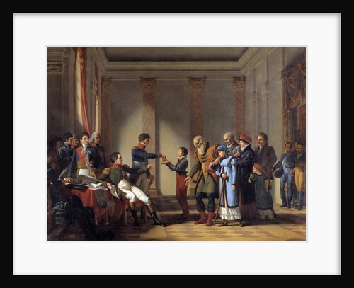 Benevolent act of the Emperor Napoleon I during the Polish camp by Jean Charles Tardieu
