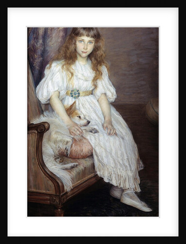 The little girl with the white dog by Marie Louise Catherine Breslau