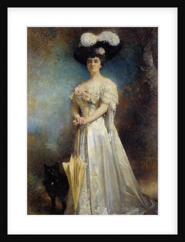 Portrait of Madame Maurice Pascal and her dog by Leon Bonnat