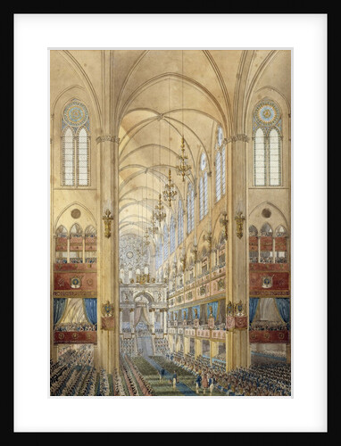 Interior of the Notre Dame Cathedral in Paris during the coronation of Napoleon I by Anonymous