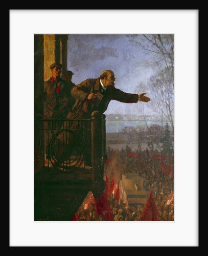Lenin on the balcony of the Kschessinska Mansion by Anonymous