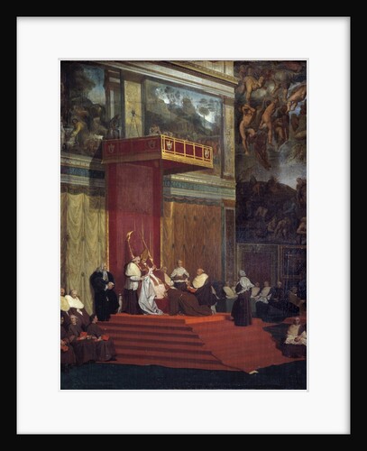 Pope Pius VII attending chapel by Jean Auguste Dominique Ingres