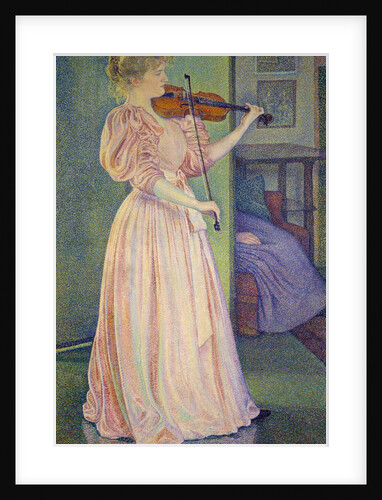 Portrait of Irma Sethe playing violin by Theo van Rysselberghe