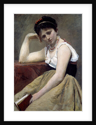 Interrupted reading by Jean Baptiste Camille Corot