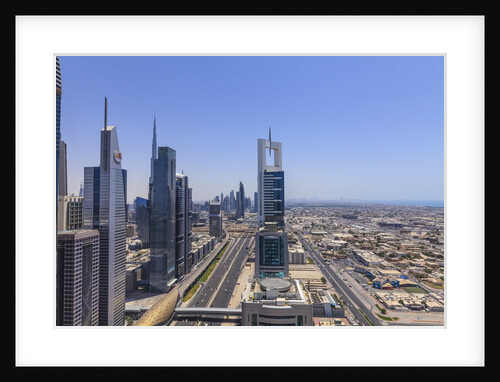 Dubai cityscape on Sheikh Zayed Road by Anonymous