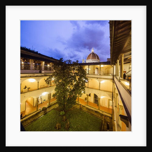 Biblioteca (Library) delle Oblate, the cloister and, on the background, the dome of the Cattedrale (Cathedral, Duomo) di Santa Maria del Fiore by Anonymous