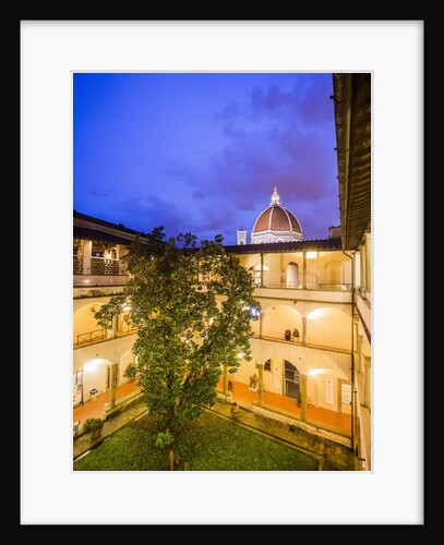 Biblioteca (Library) delle Oblate, the cloister and, on the background, the dome of the Cattedrale (Cathedral, Duomo) di Santa Maria del Fiore by Anonymous
