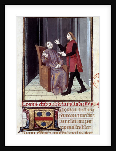 A physician performing surgery on the eye of his patient by Anonymous