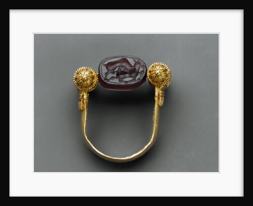 Ring with scene of a lion devouring a deer, 4th century BC by Anonymous