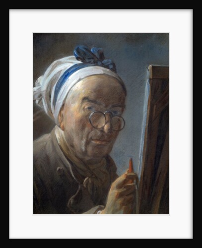 Self Portrait with an Easel by Jean-Baptiste-Simeon Chardin