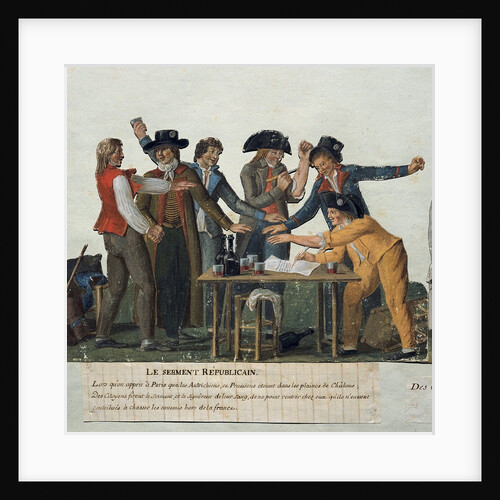 The Republican oath being signed in blood oath by Lesueur brothers