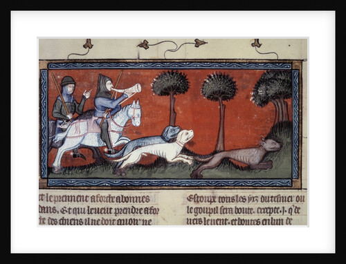 Wolf hunting, 14th century by Anonymous