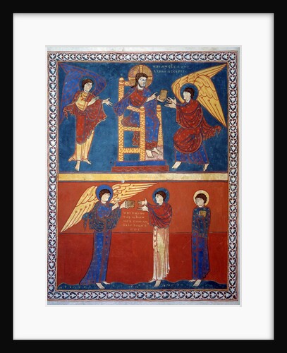 The Angel receiving the Book from the Lord and giving it to St. by Anonymous