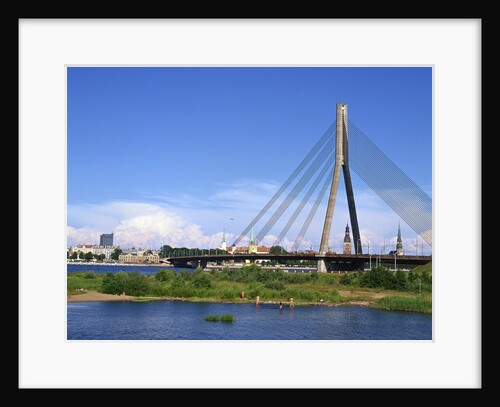 Vansu Bridge, Daugava River, Riga, Latvia by Anonymous