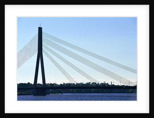 Vansu Bridge, Daugava River, Riga, Latvia by Anonymous