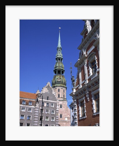 Town Hall Square, Blackheads House, St. Peter's Church, Riga, Latvia by Anonymous