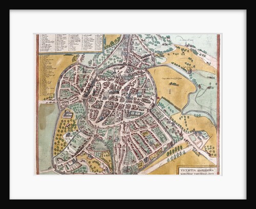 Map of Vicenza from Civitates Orbis Terrarum by Anonymous