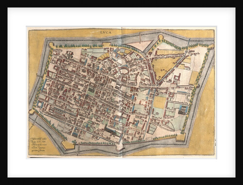 Map of Lucca from Civitates Orbis Terrarum by Anonymous
