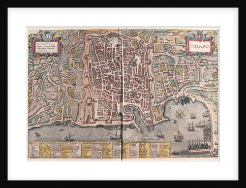 Map of Palermo from Civitates Orbis Terrarum by Anonymous