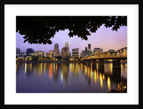early morning Down Town Portland and Willamette River, Portland Oregon by Anonymous