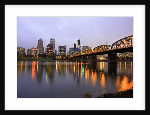 early morning Down Town Portland and Willamette River, Portland Oregon by Anonymous