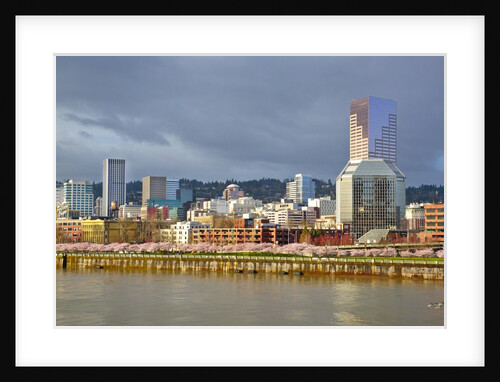 storm over portland and Willamette River, Portland, Oregon by Anonymous