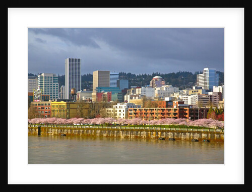 storm over portland and Willamette River, Portland, Oregon by Anonymous