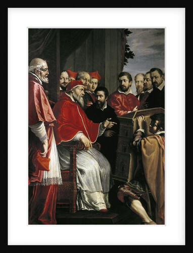 Michelangelo presents his plans for Santa Caterina della Ruota by Anonymous