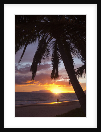 Couple walking at sunset at Keawekapu Beach, Wailea, Maui, Hawaii MNR by Anonymous