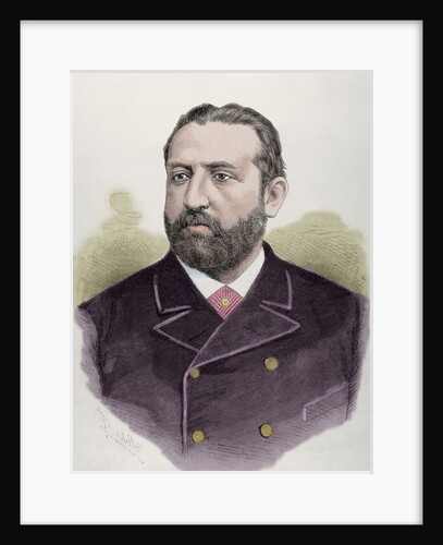 Joaquin Lopez Puigcerver (1841-1906). Spanish politician. Engraving by Badillo. 1886. Colored. by Anonymous