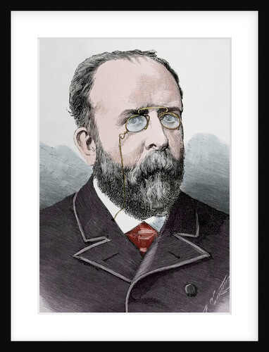 Teodoro Llorente Olivares (1836-1911). Spanish writer. Engraving. Colored. by Anonymous