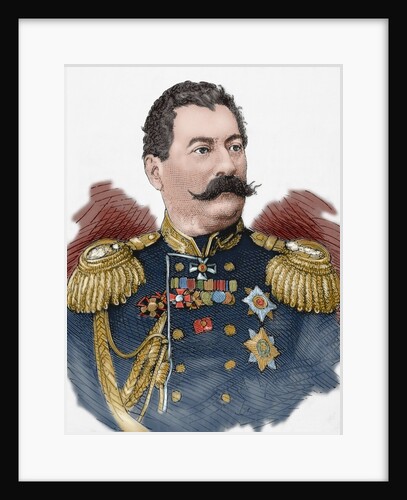 Mikhail Loris-Melikov (1826-1888). Engraving. Colored. by Anonymous