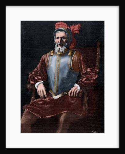 Miguel Lopez de Legazpi (1503-1572). Engraving. Colored. by Anonymous