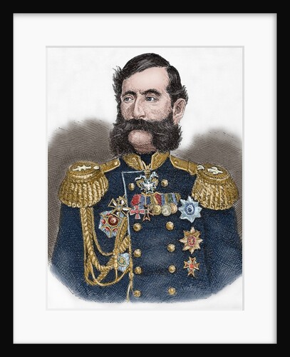 Mikhail Loris-Melikov (1826-1888). Engraving. Colored. by Anonymous