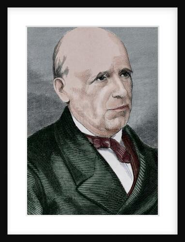 Pascual Madoz Ibanez (1806 - 1870), Spanish politician, statistician. Colored engravin by Anonymous