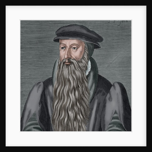 John Knox (1514-1572). Engraving. Colored. by Anonymous
