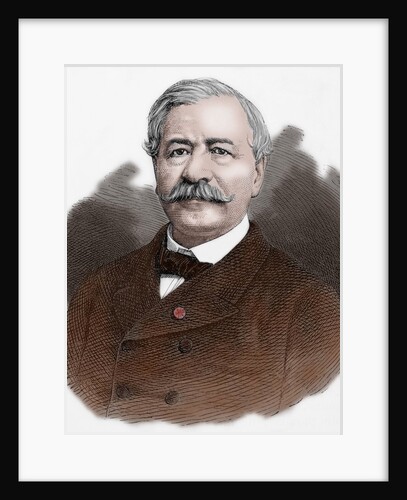 Ferdinand de Lesseps (1805-1894). Engraving. Colored. by Anonymous